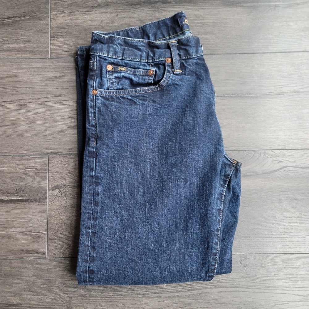 Men's Polo Ralph Lauren Dark Blue Boot Cut Blue Jeans | size 32/30